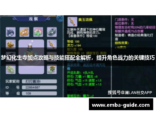 梦幻化生寺加点攻略与技能搭配全解析，提升角色战力的关键技巧